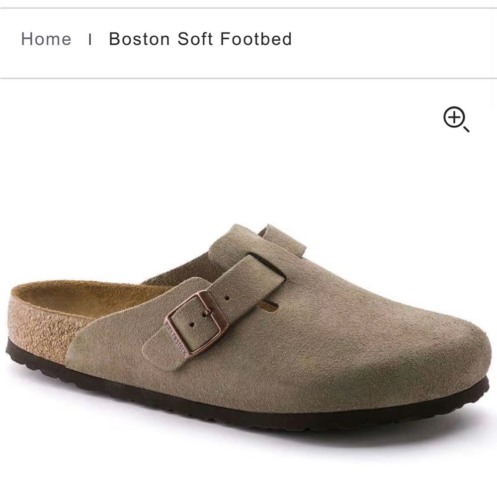 Taupe Slip-On Clogs with Buckle